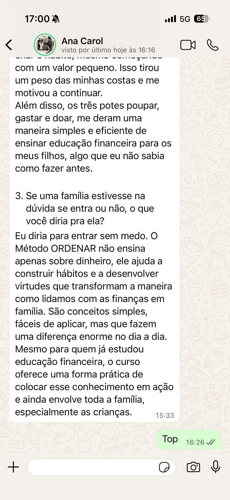 Depoimento de aluno 10